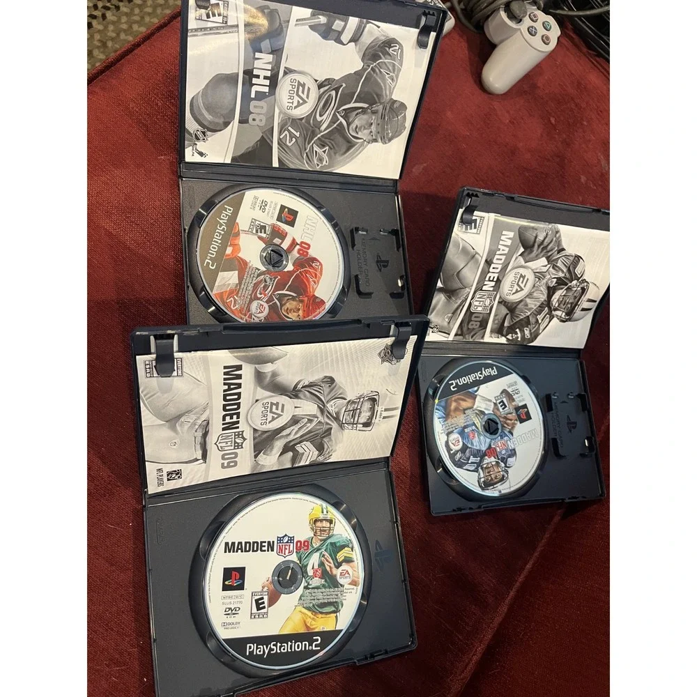 Slim Sony Playstation2 Console Lot 6 Games 2 Controllers Cords Tested + working
